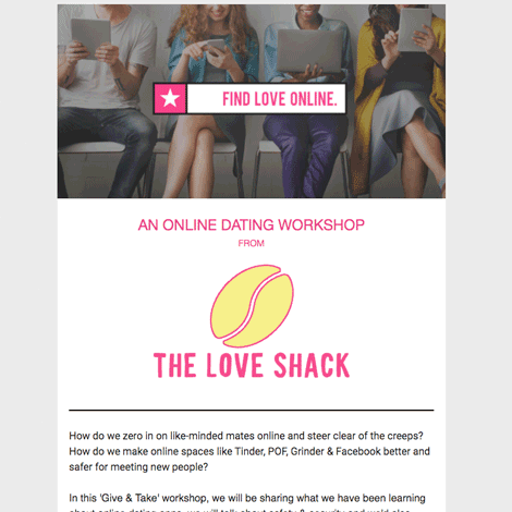 Online Dating Workshop Class Invite